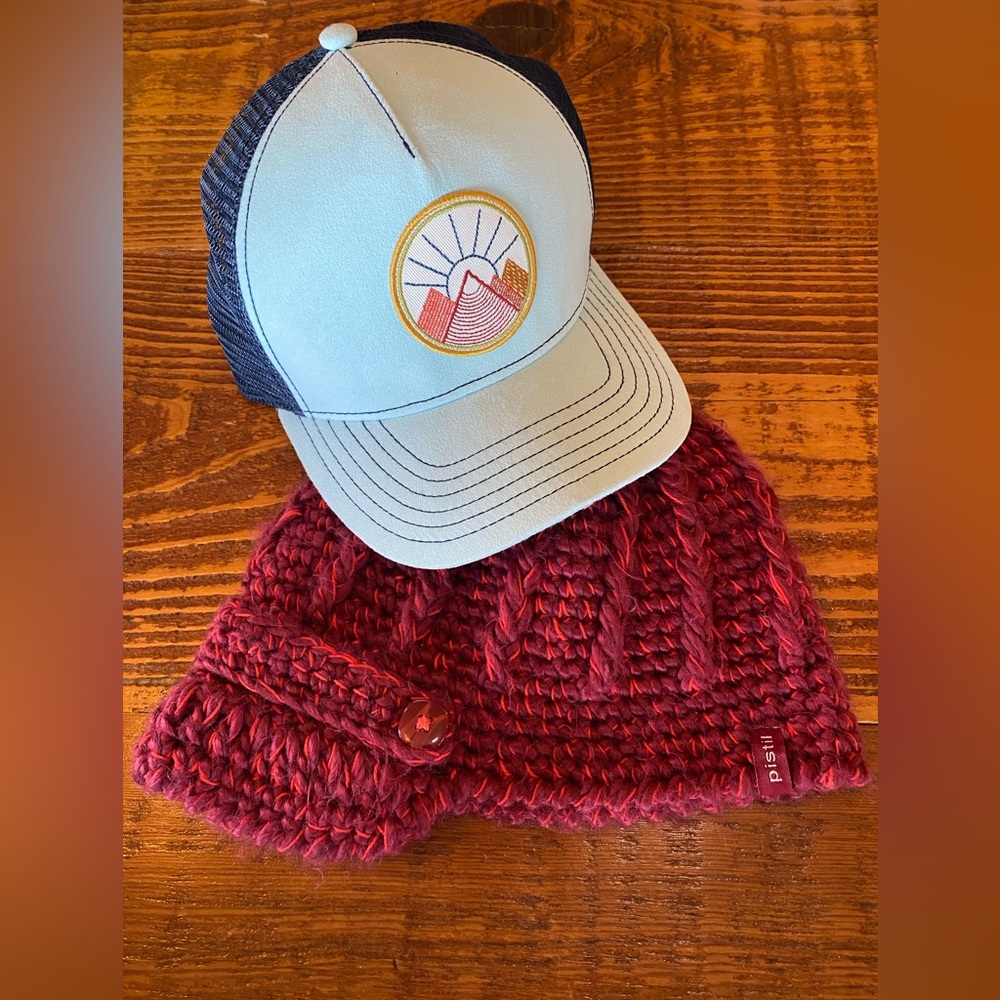 Pistil Hat Combo Viva Trucker Hat🌄Clara Knit Visor Beanie